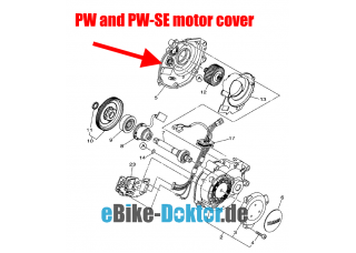 Yamaha PW original spare part: Motor cover right hand side