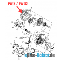 Yamaha PW-X2 original spare part: Motor cover right hand side