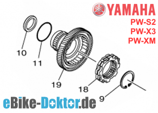 Original Yamaha Ersatzteil: Freilaufkupplung für Yamaha PW-X3 / S2 / XM eBike Motoren