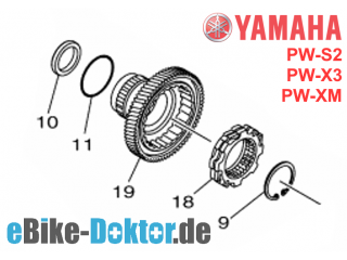 Original Yamaha Ersatzteil: Freilaufkupplung für Yamaha PW-X3 / S2 / XM eBike Motoren